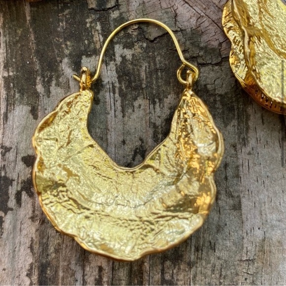 Anthropologie Gold Statement Earrings - Picture 3 of 6